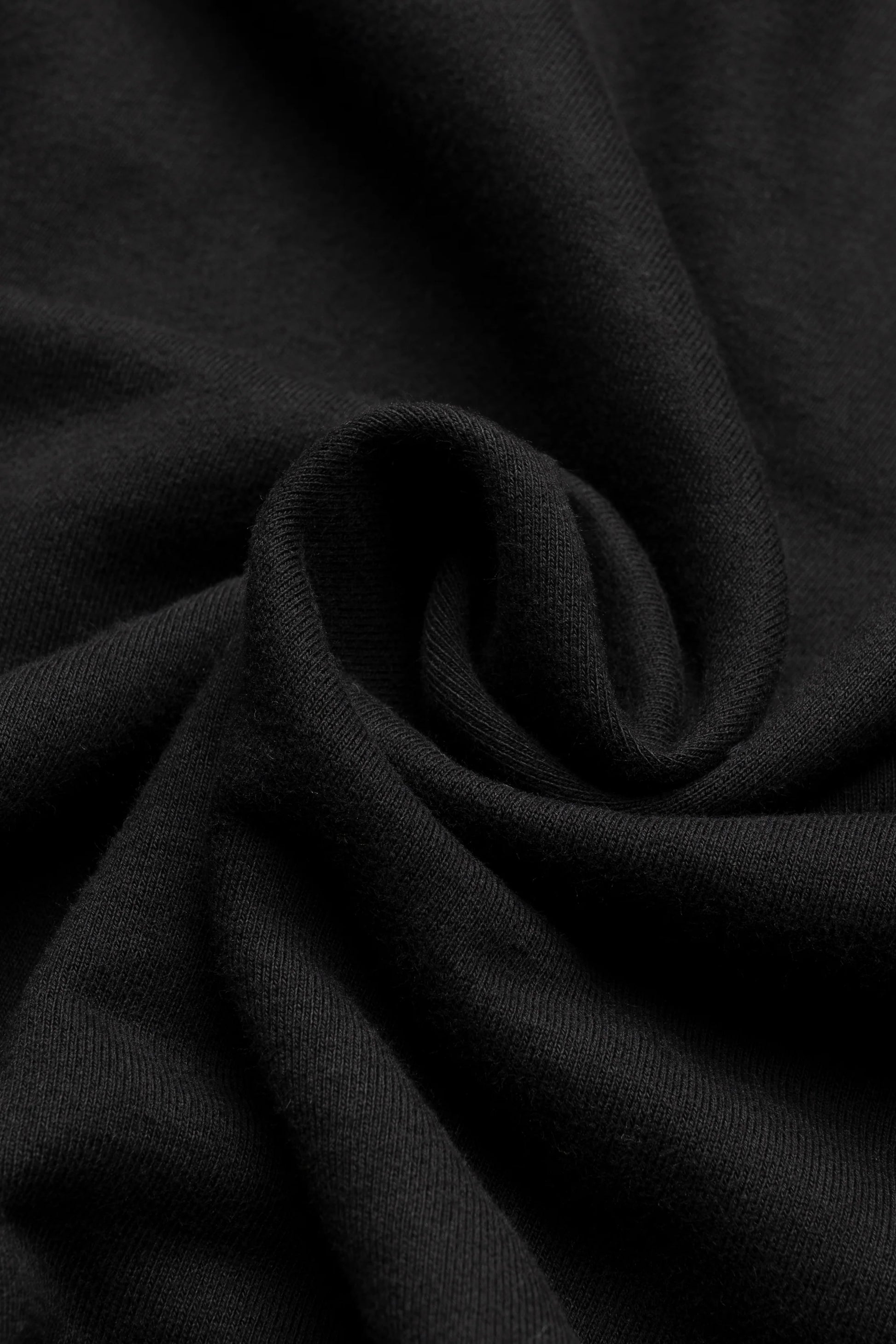 Heavyweight Longsleeve Polo in Jet Black