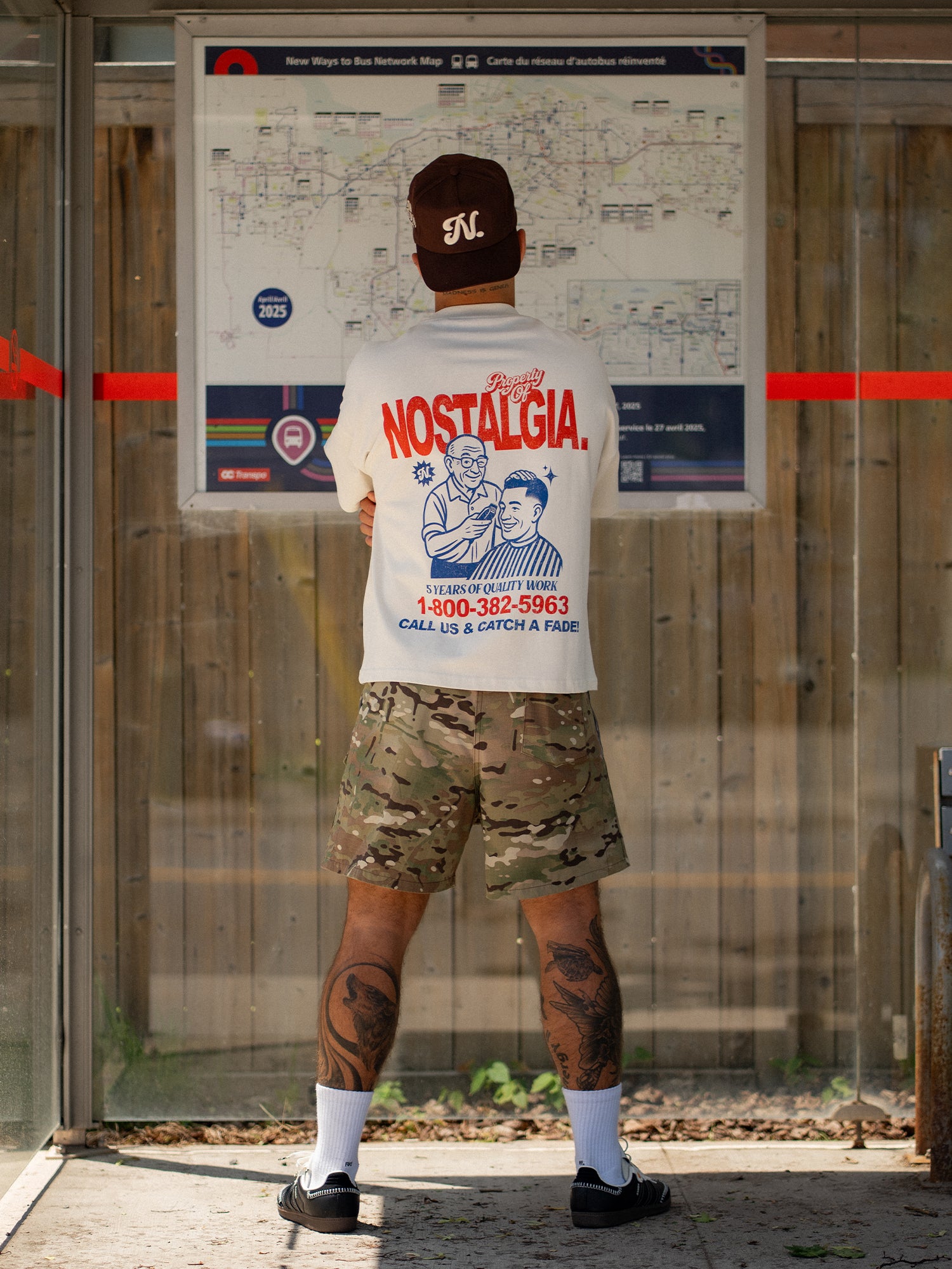 "Catch A Fade" Nostalgia Graphic Tee in Vintage White