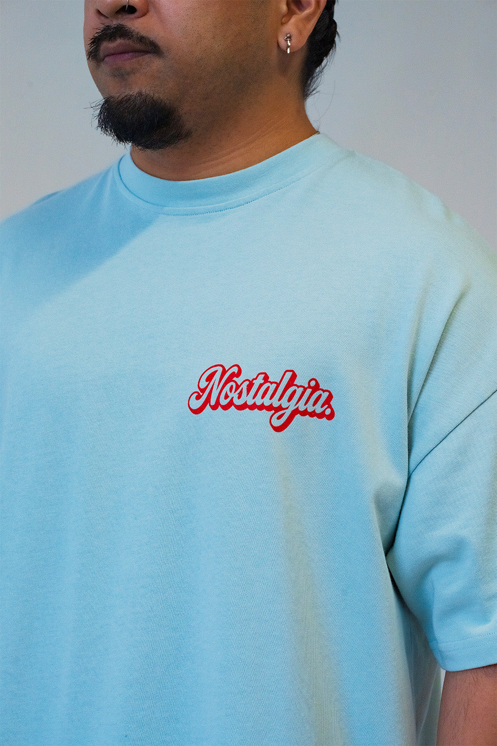 "Catch A Fade" Nostalgia Graphic Tee in Pastel Blue