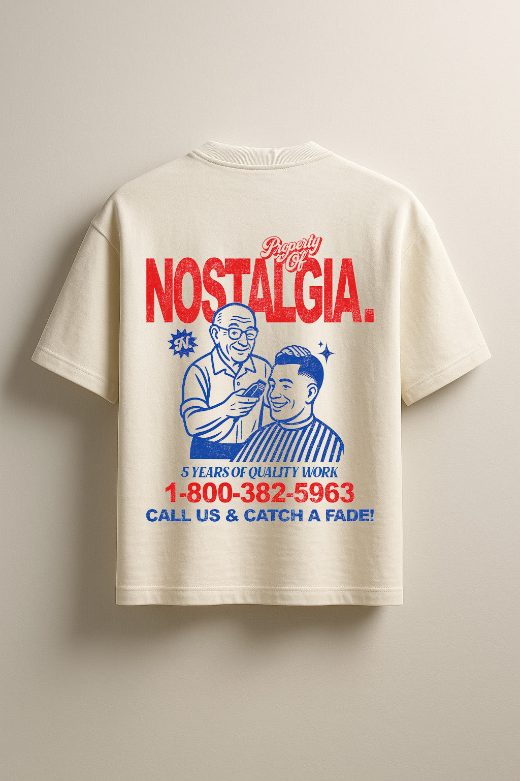 "Catch A Fade" Nostalgia Graphic Tee in Vintage White